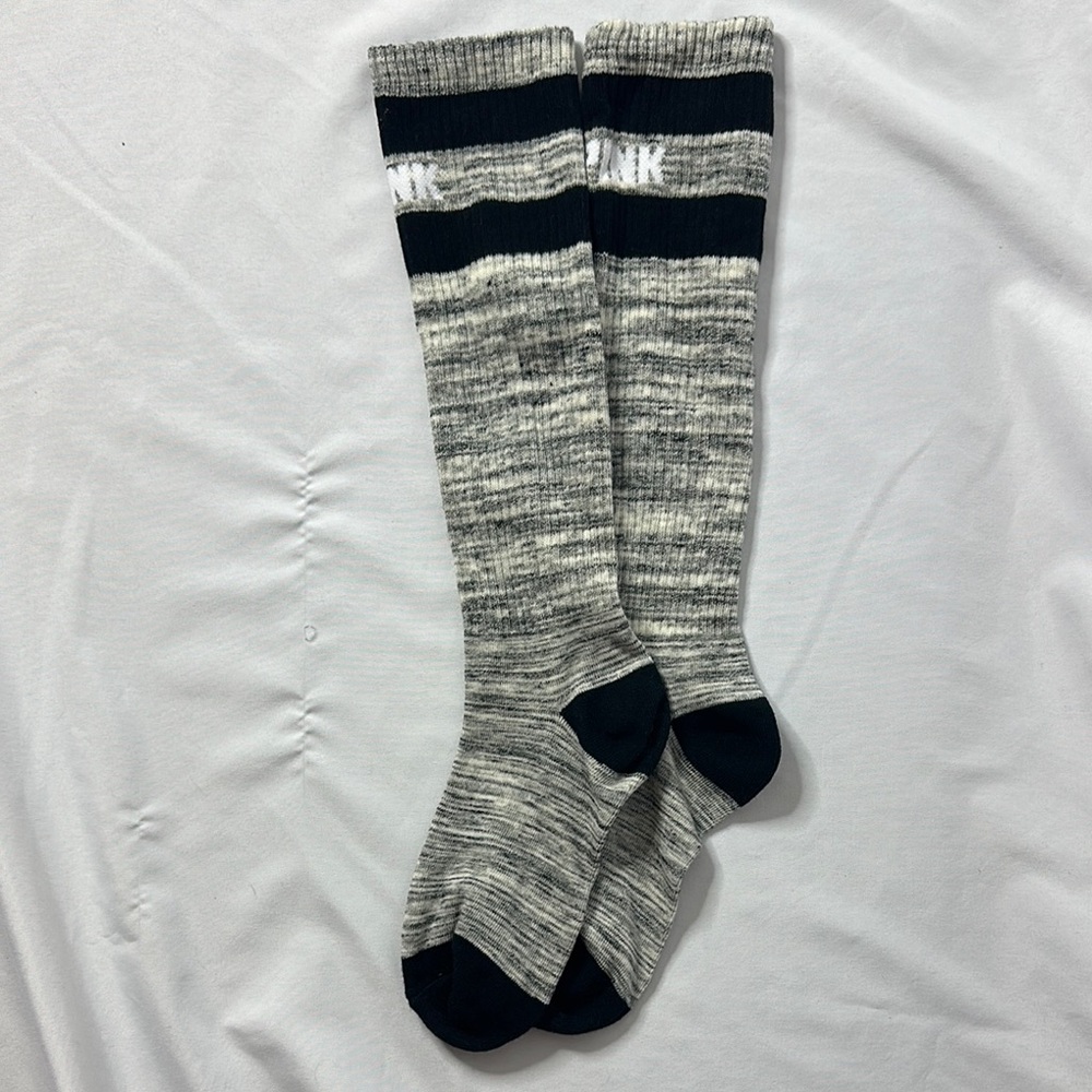 VS PINK | Y2K Knee-High Stripe Varsity Socks Women’s Size 5-10